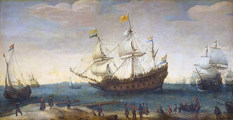 Hendrik Cornelisz. Vroom The Mauritius and other East Indiamen china oil painting image